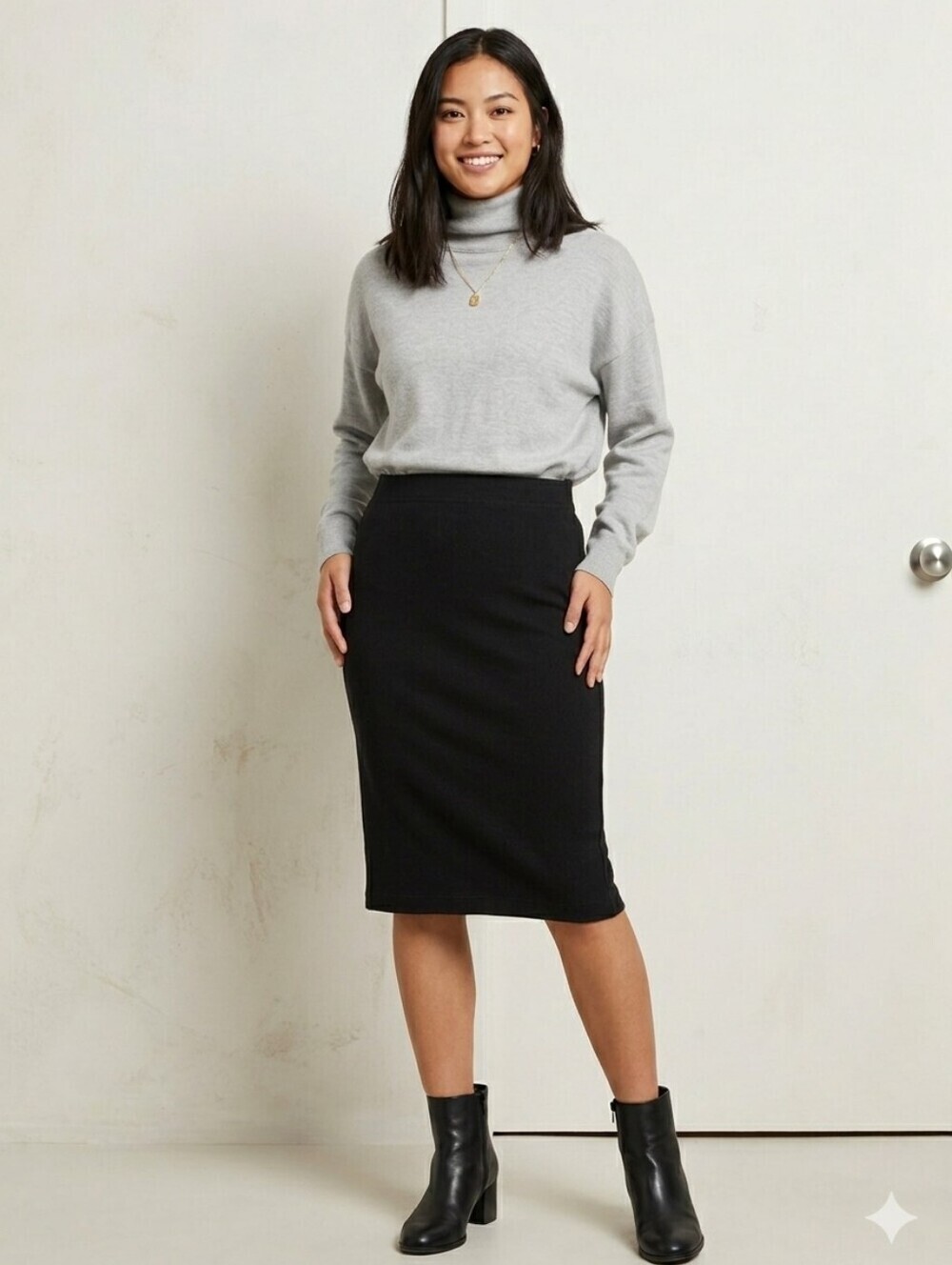 VINCE BLACK KNIT PENCIL SKIRT SIZE XS